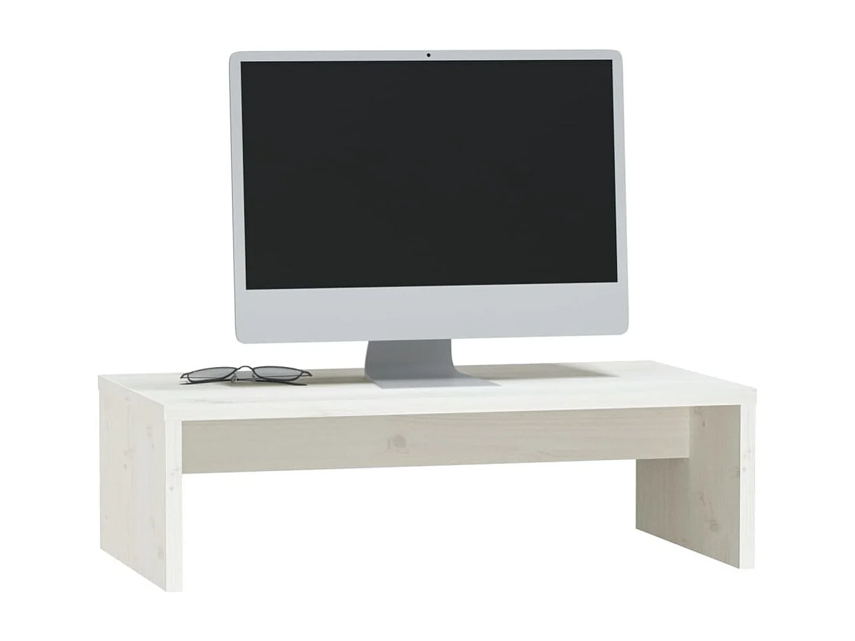 Suporte para monitor 50x27x15 cm pinho maciço branco