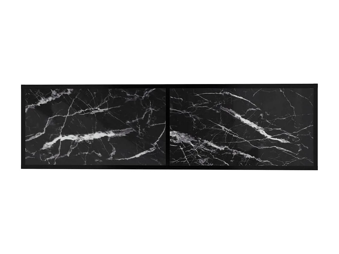 Meuble TV Marbre noir 140x40x40,5 cm Verre trempé