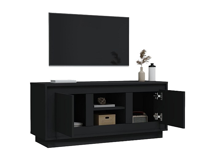 Meuble Tv Noir 102x35x45 Cm Bois D'ingénierie