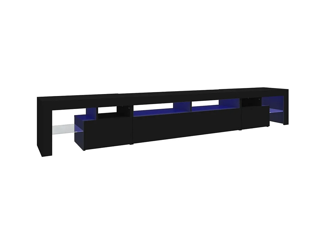 Mueble de TV con luces LED Negro 260x36,5x40 cm
