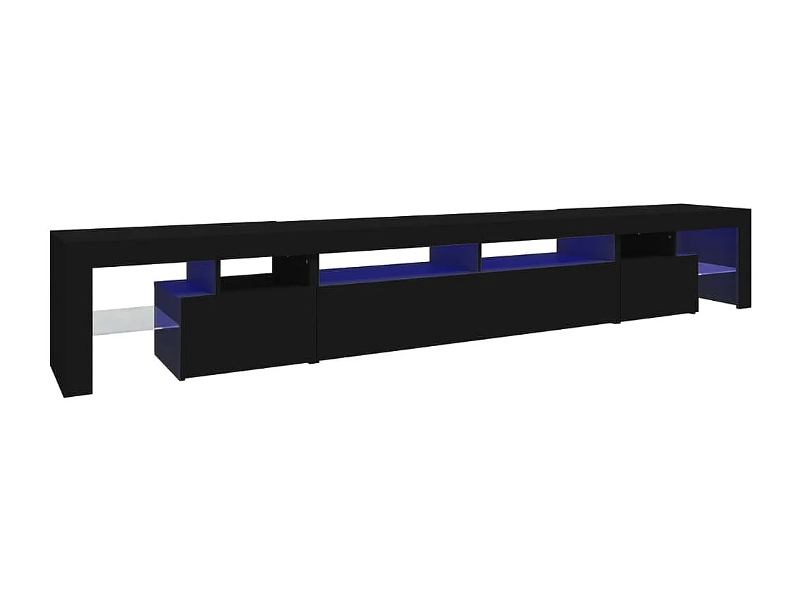 Meuble TV avec lumières LED Noir 260x36,5x40 cm