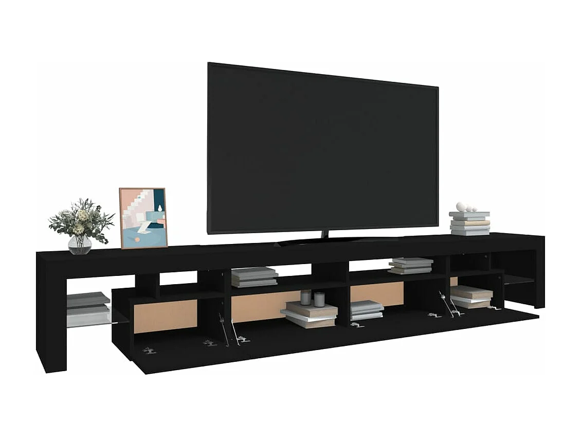 Meuble TV avec lumières LED Noir 260x36,5x40 cm