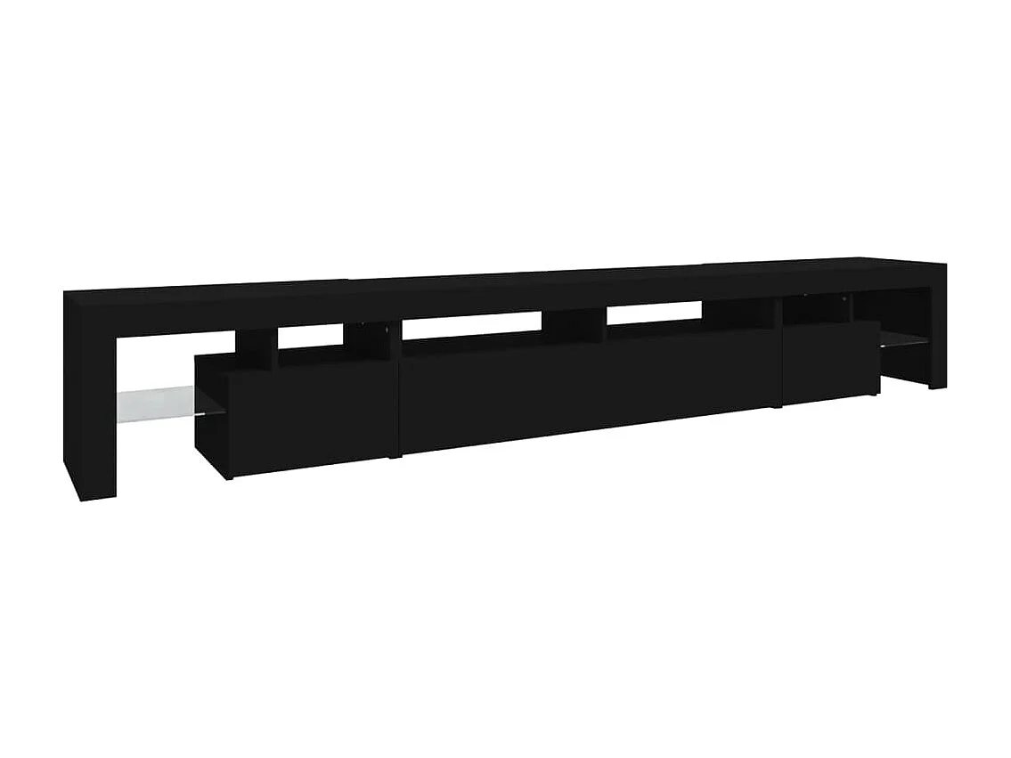 Meuble TV avec lumières LED Noir 260x36,5x40 cm