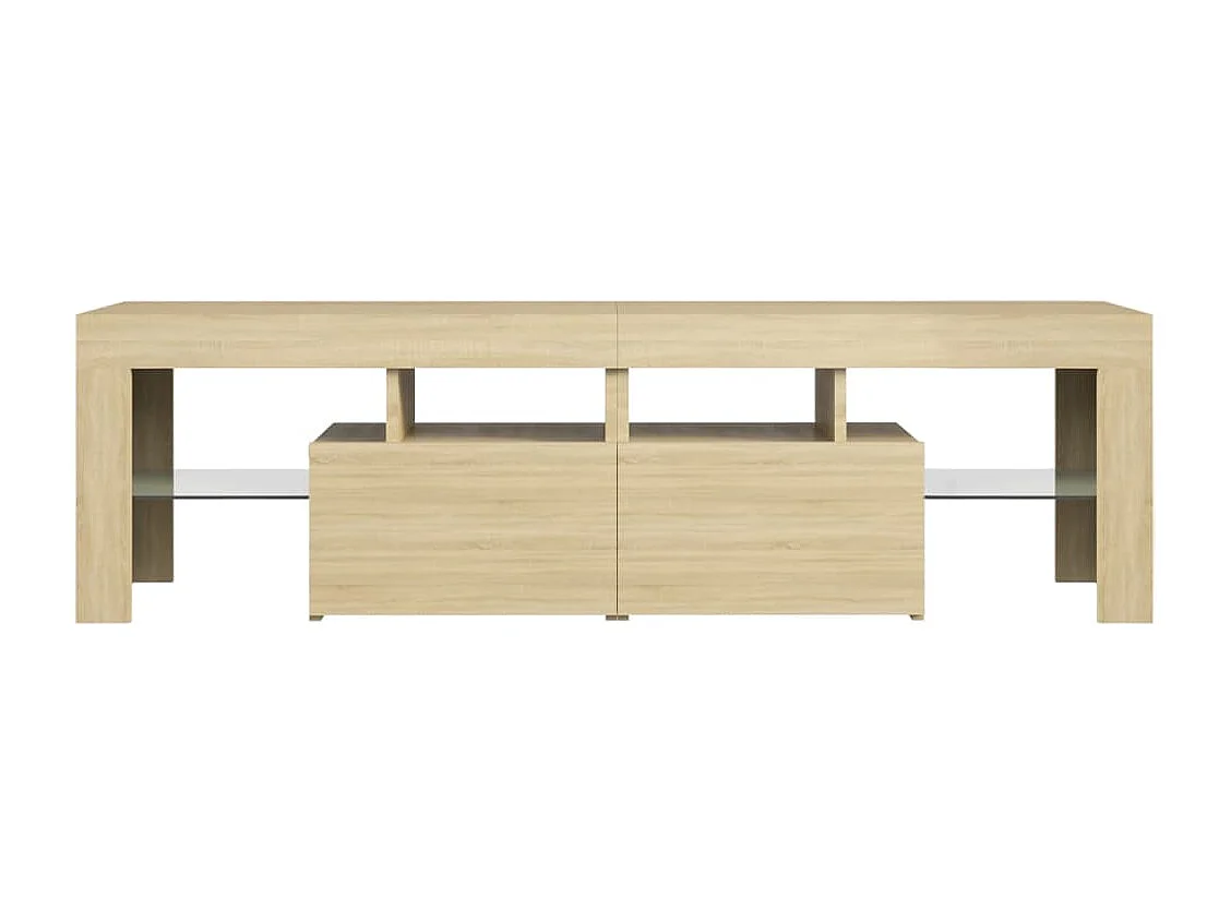 Tv-meubel LED-verlichting 140x36,5x40 cm sonoma eikenkleurig