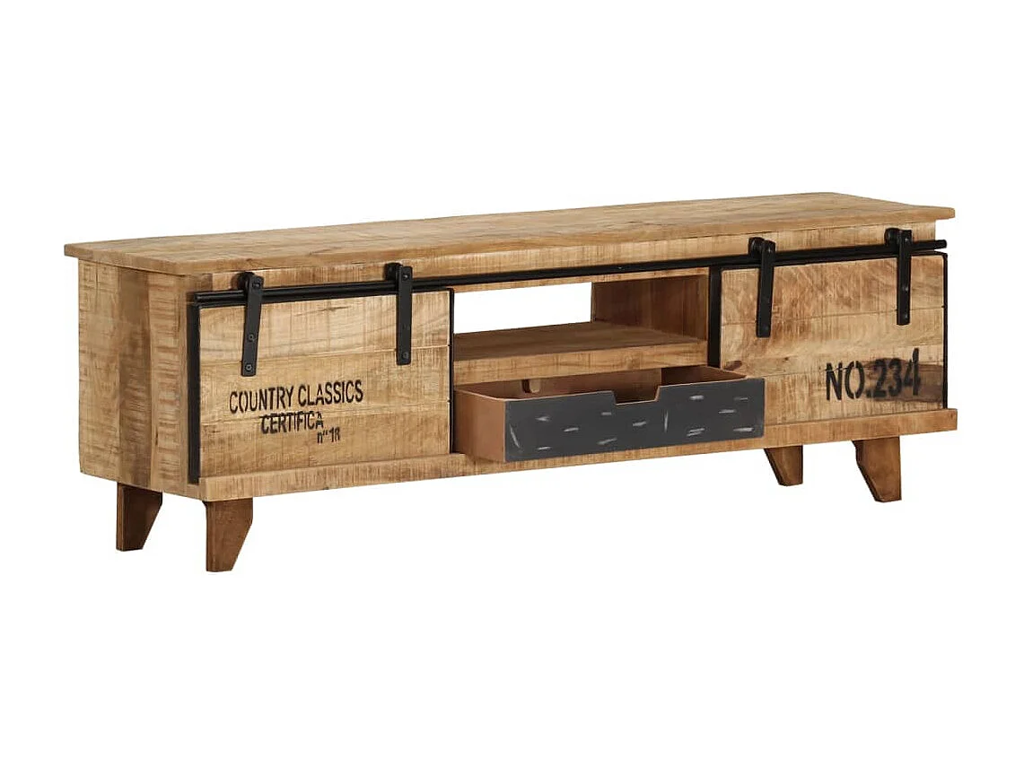 Meuble TV 120x30x40 cm Bois massif de manguier