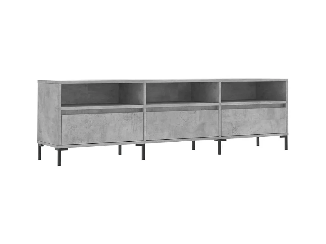 Meuble TV gris béton 150x30x44,5 cm bois d'ingénierie