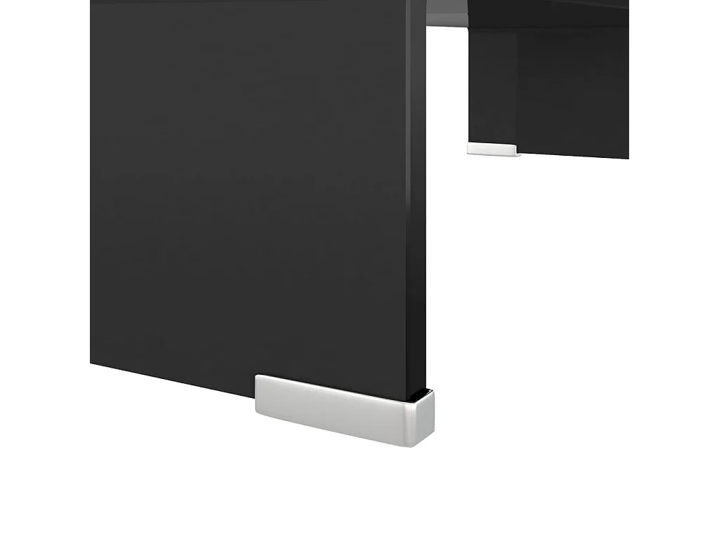 Meuble TV/ Support pour moniteur 60 x 25 x 11 cm Verre Noir