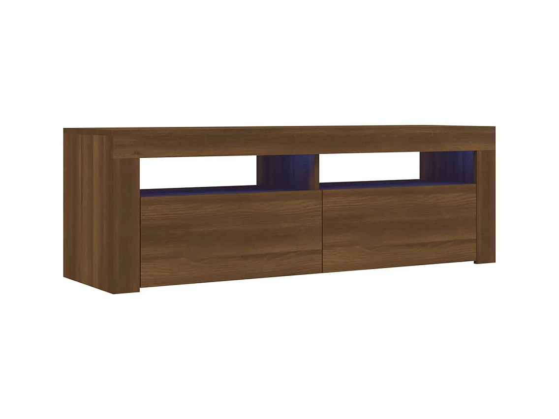 Meuble TV avec lumières LED chêne marron 120x35x40 cm