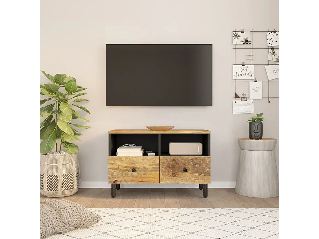 Meuble TV 70x33x46 cm Bois massif de manguier