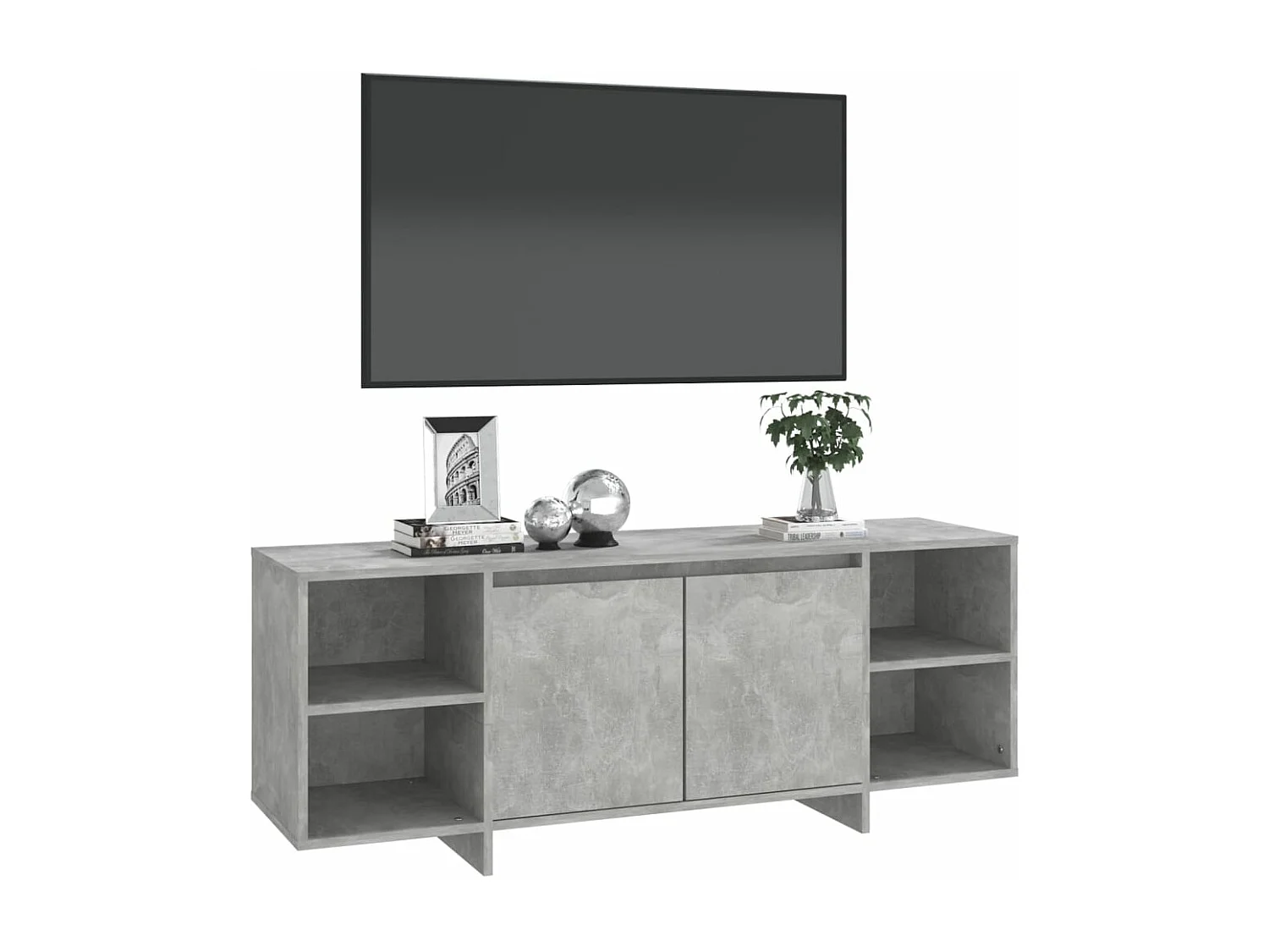 Meuble TV Gris béton 130x35x50 cm Bois d'ingénierie
