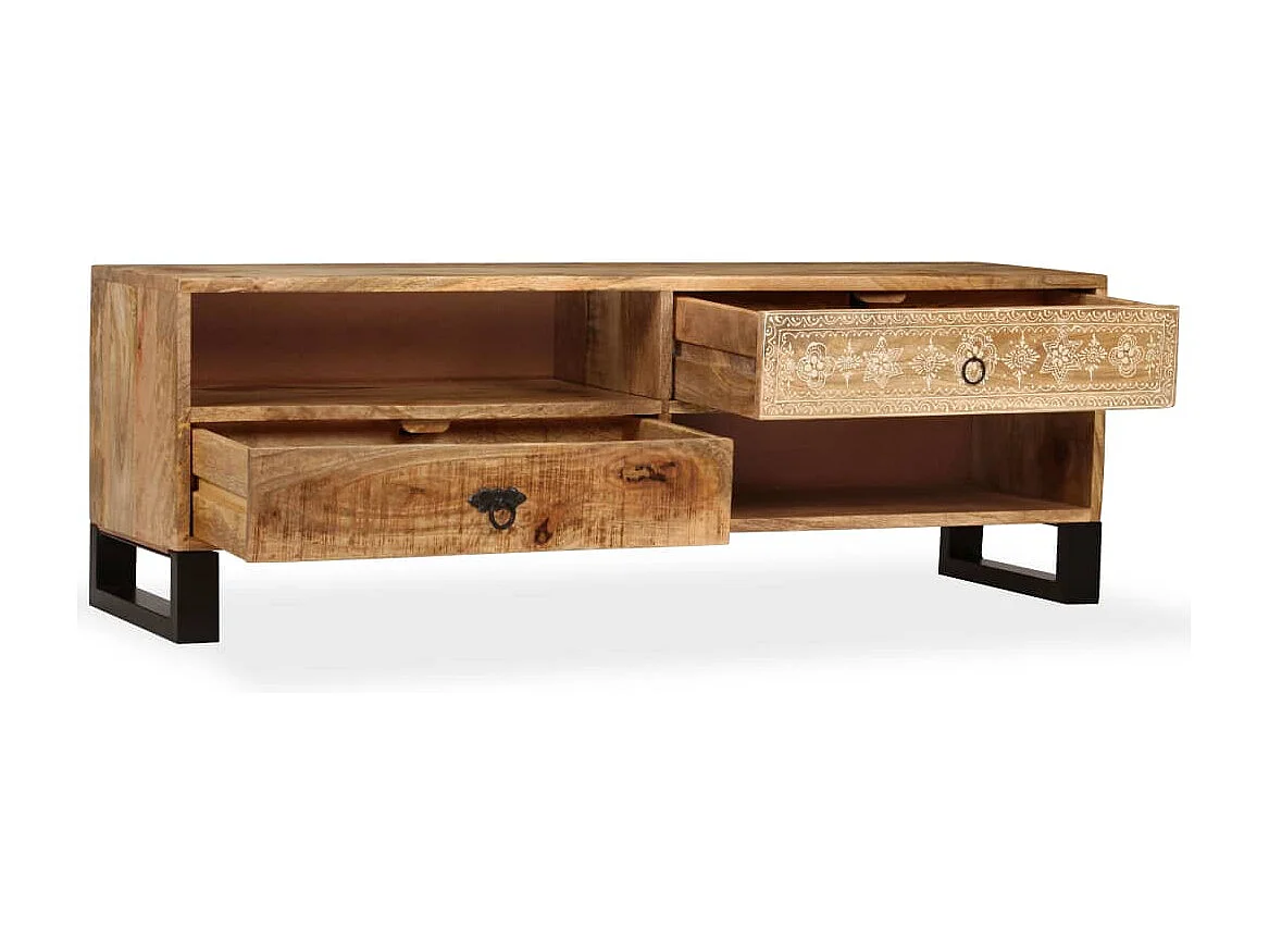 Mueble para TV de mandera maciza de mango 120x30x40 cm