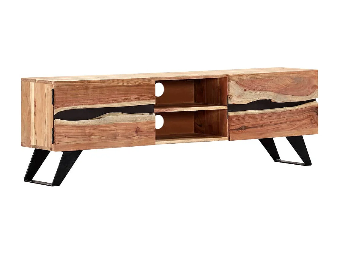 Meuble TV 140 x 30 x 45 cm Bois d'acacia massif