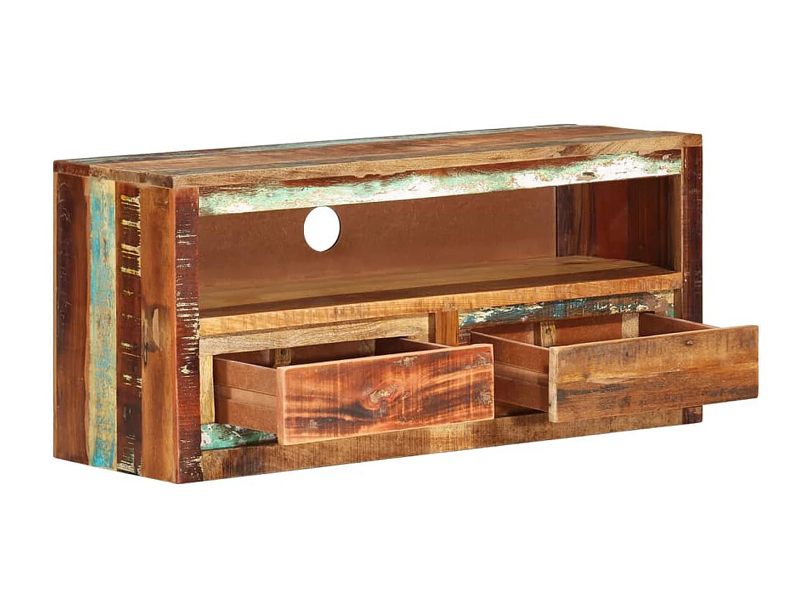 Meuble TV 88x30x40 cm Bois massif de récupération