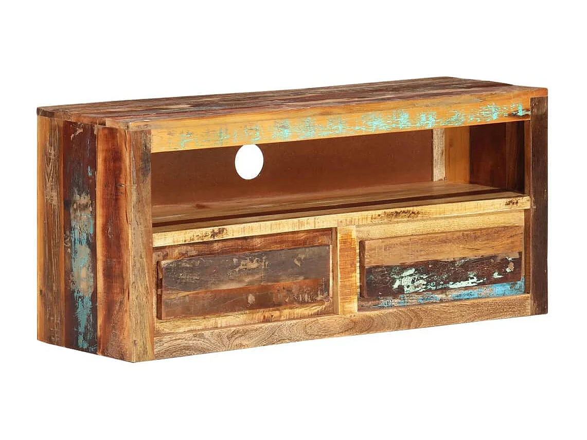 Meuble TV 88x30x40 cm Bois massif de récupération