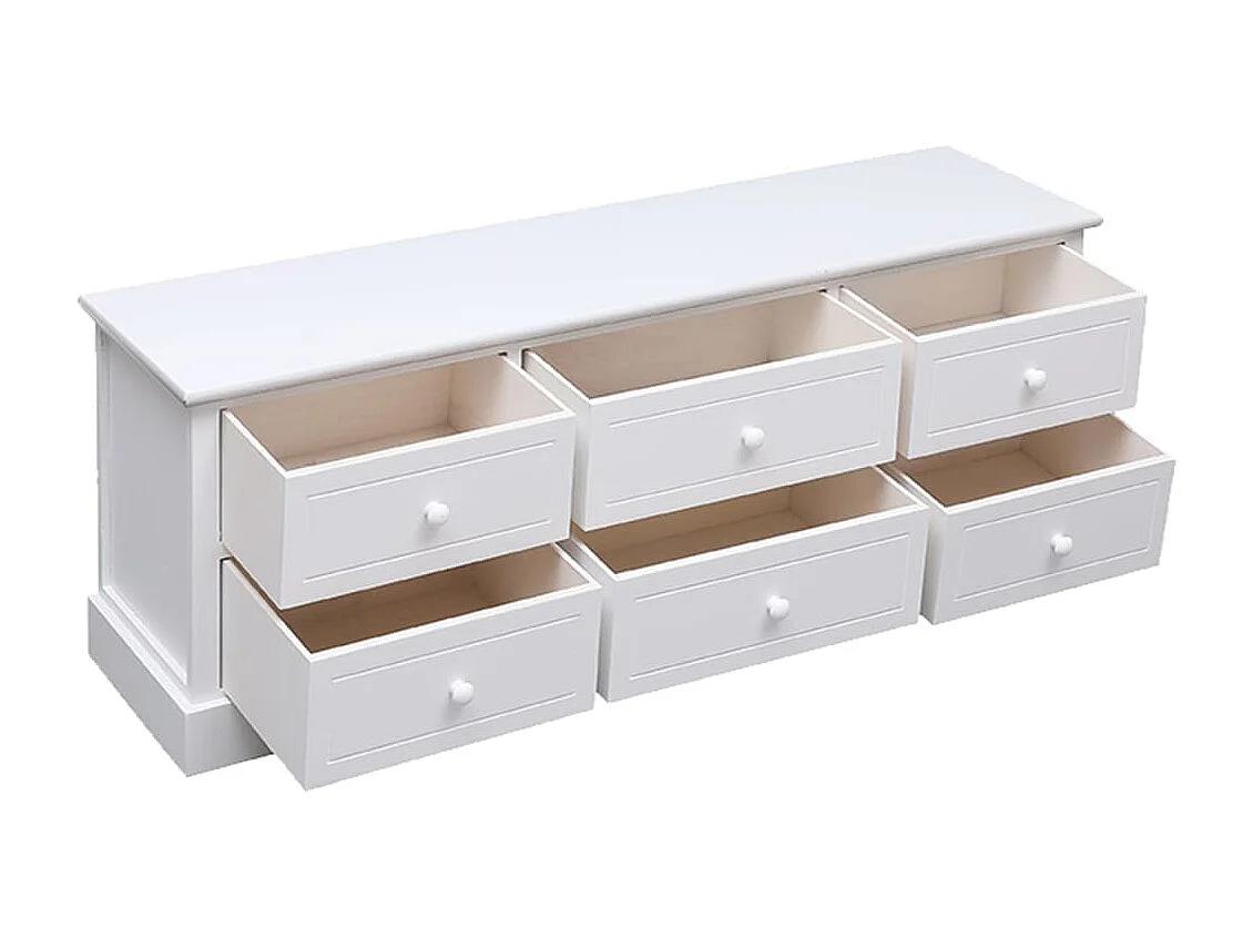 Móvel de TV 108x30x40 cm madeira de paulownia maciça branco