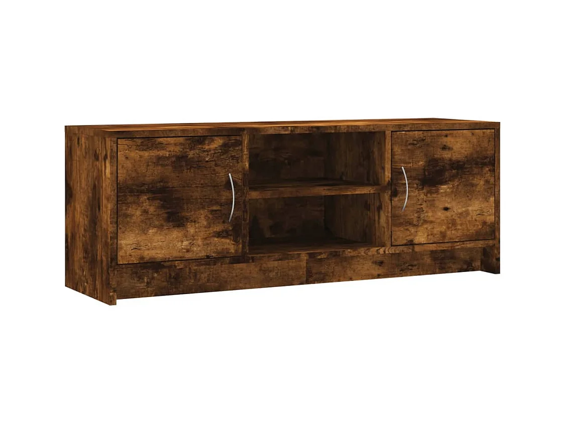 Meuble TV chêne fumé 102x30x37,5 cm bois d'ingénierie