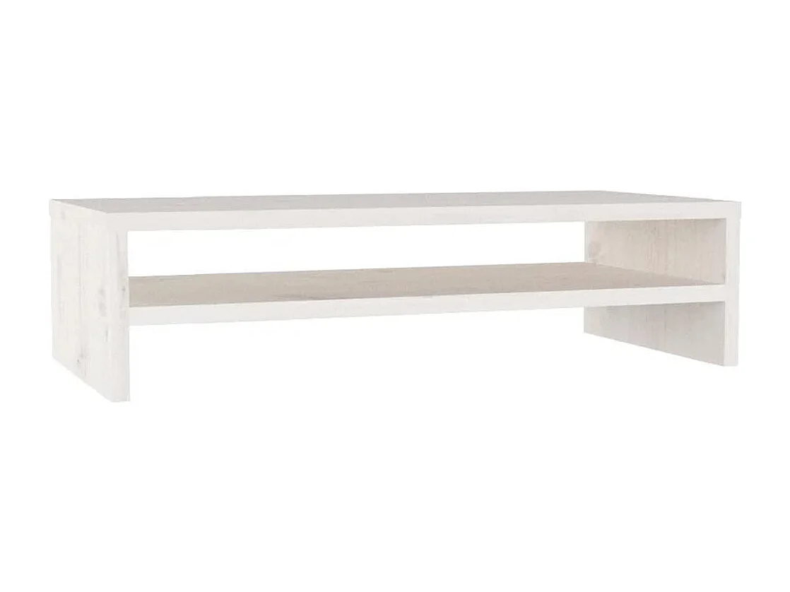Support de moniteur Blanc 50x24x13 cm Bois de pin solide