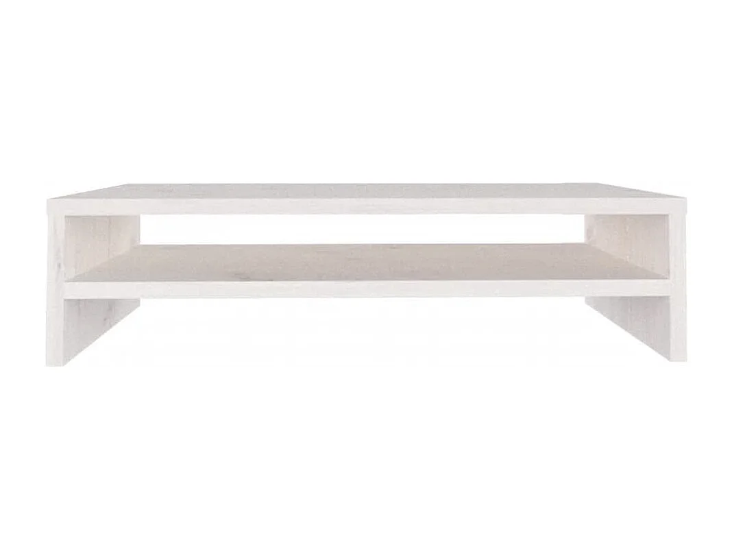 Support de moniteur Blanc 50x24x13 cm Bois de pin solide