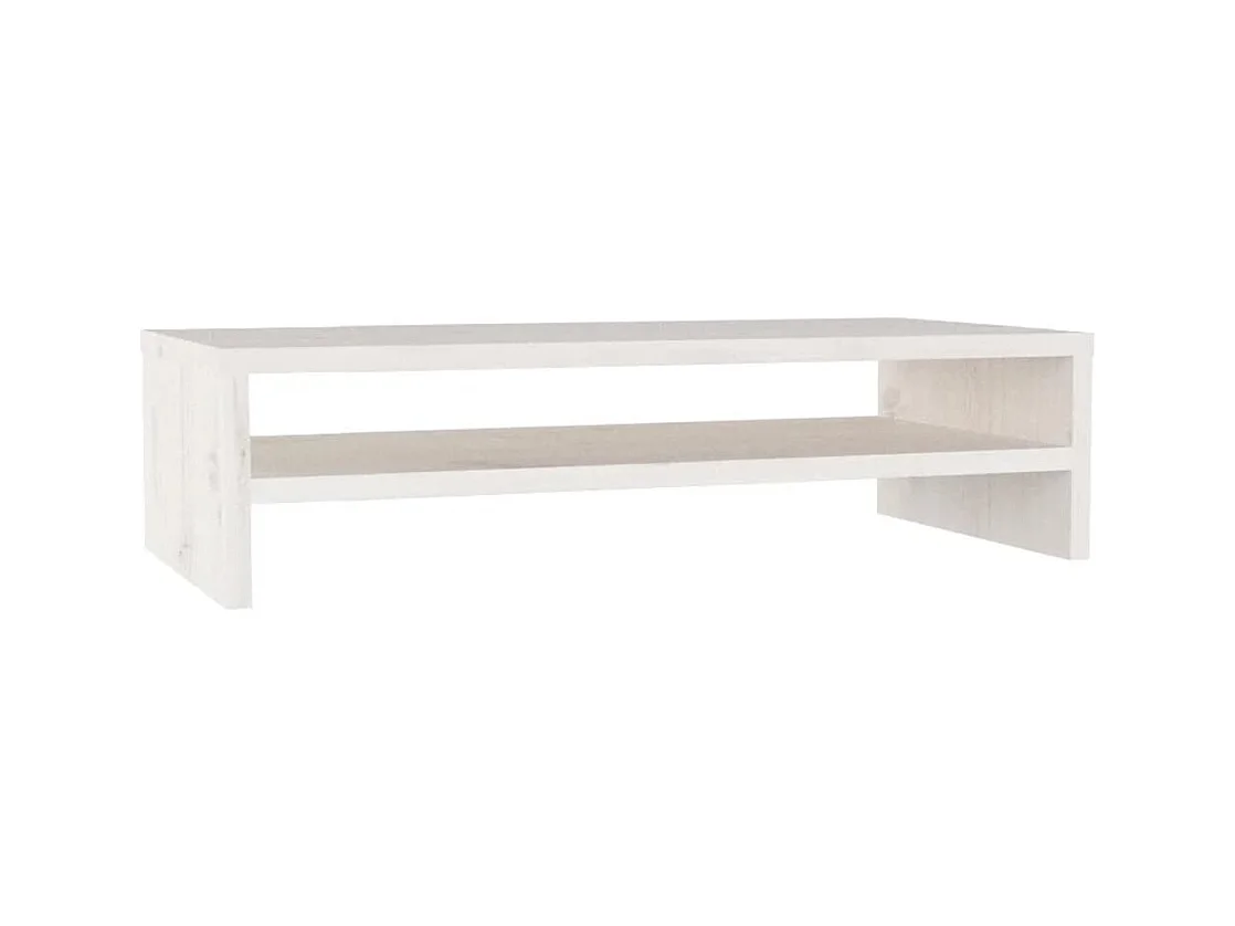 Support de moniteur Blanc 50x24x13 cm Bois de pin solide