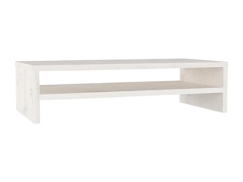 Support de moniteur Blanc 50x24x13 cm Bois de pin solide