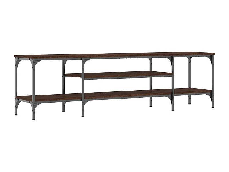 Meuble TV chêne marron 161x35x45 cm bois d'ingénierie et fer