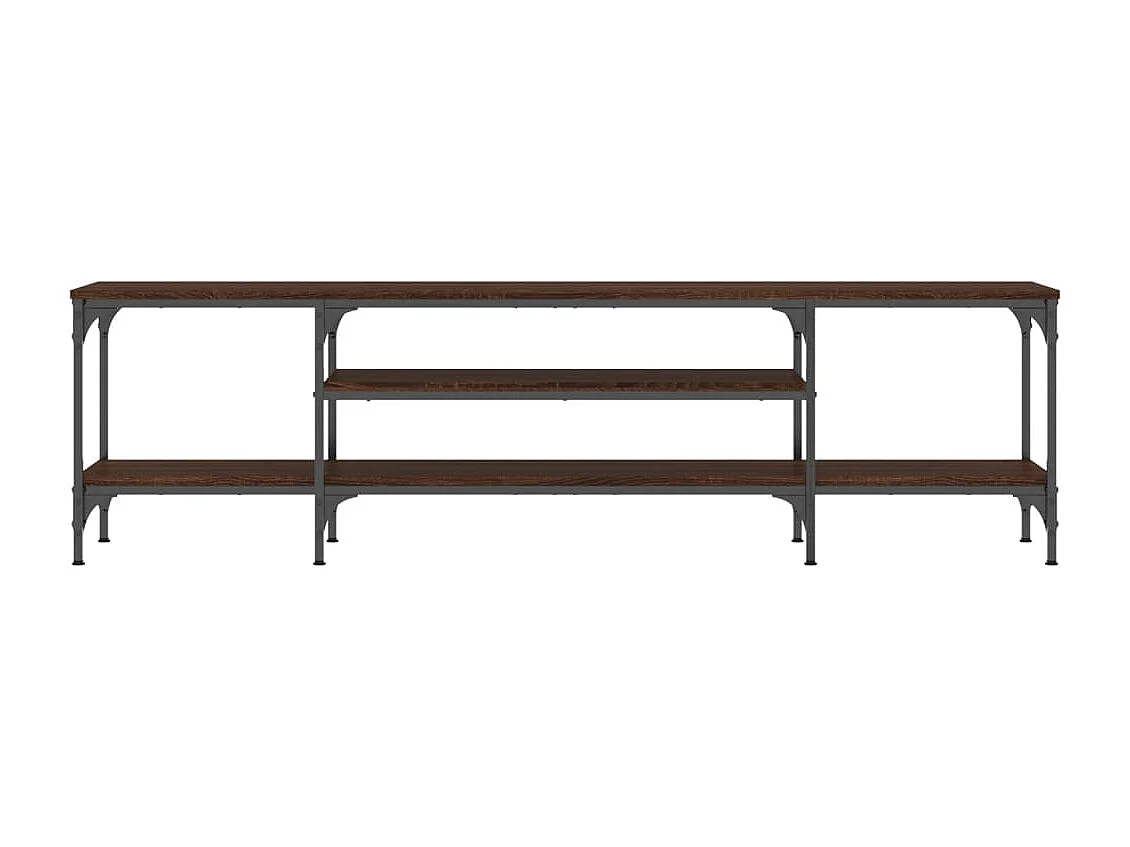 Meuble TV chêne marron 161x35x45 cm bois d'ingénierie et fer