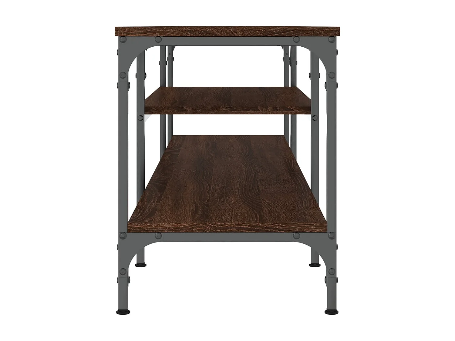 Meuble TV chêne marron 161x35x45 cm bois d'ingénierie et fer