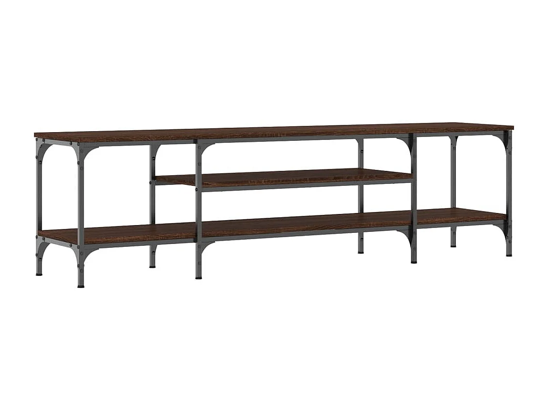 Meuble TV chêne marron 161x35x45 cm bois d'ingénierie et fer