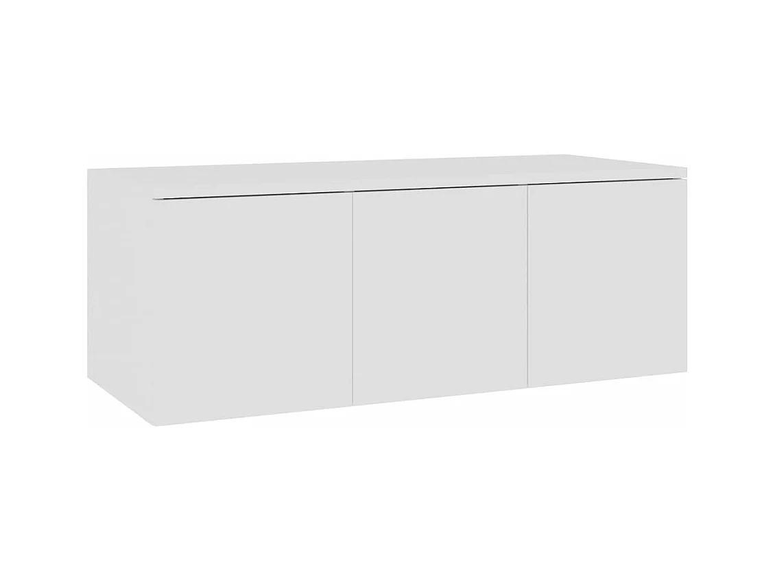 Meuble TV Blanc 80x34x30 cm Aggloméré