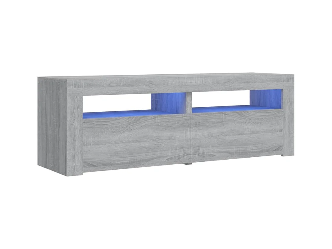 Meuble TV avec lumières LED sonoma gris 120x35x40 cm