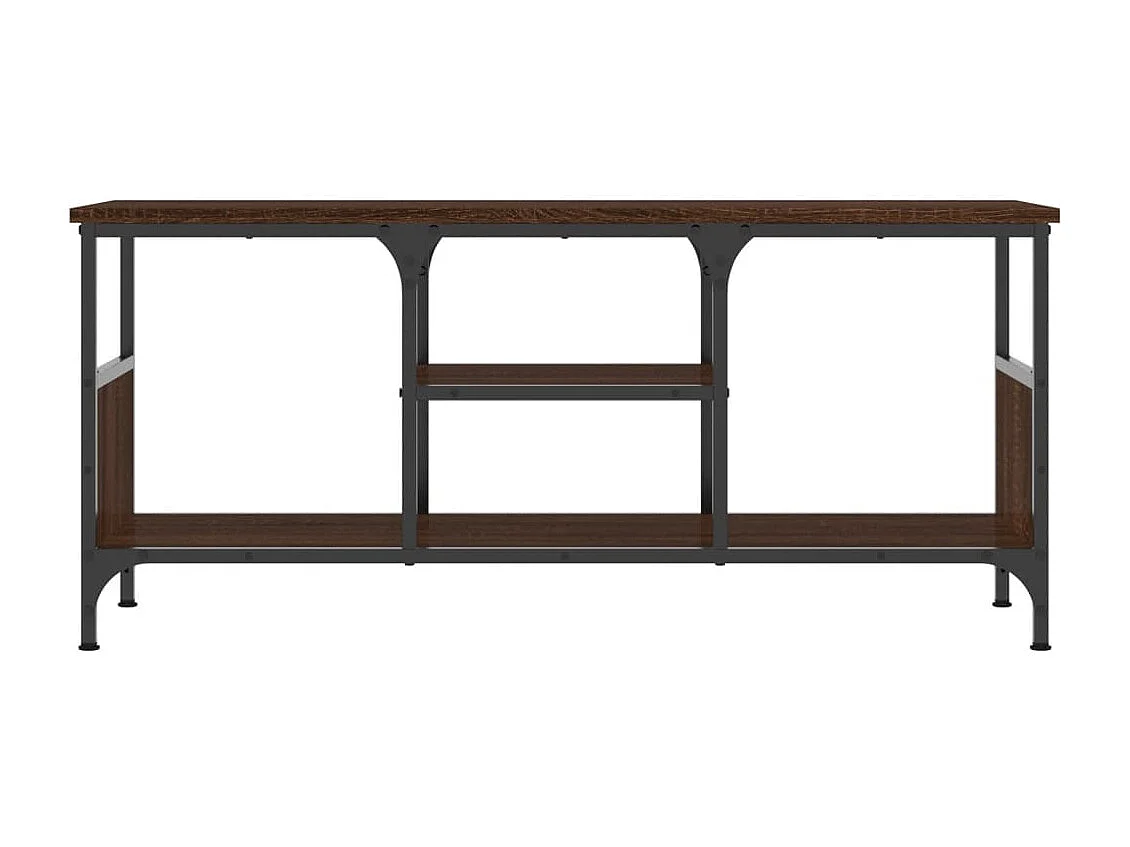 Meuble TV chêne marron 100x35x45 cm bois d'ingénierie et fer