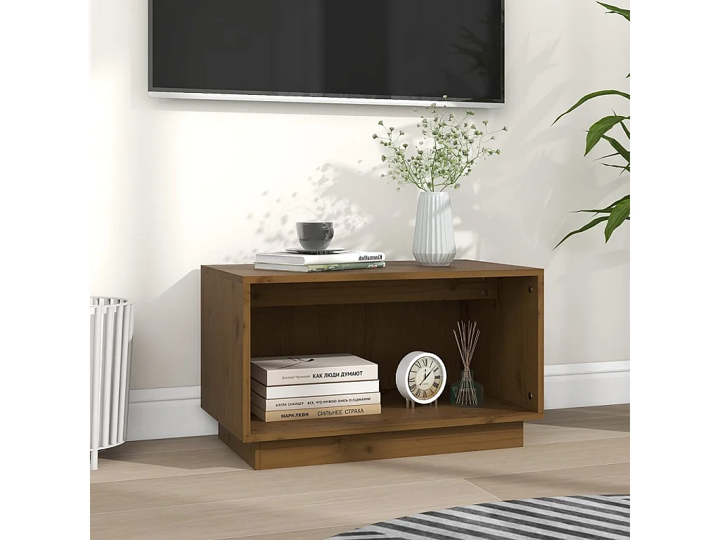 Tv-meubel 60x35x35 cm massief grenenhout honingbruin