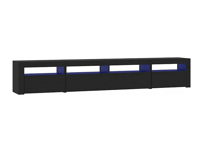 Meuble TV avec lumières LED Noir 240x35x40 cm