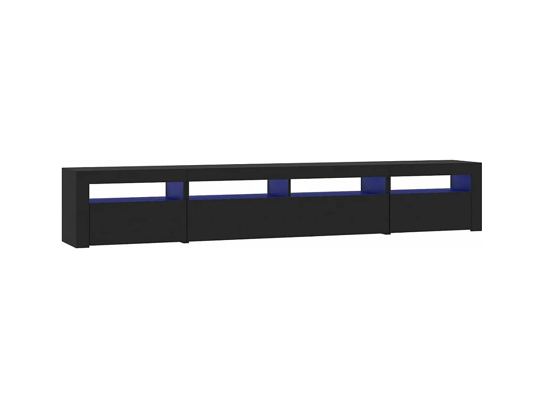 Meuble TV avec lumières LED Noir 240x35x40 cm
