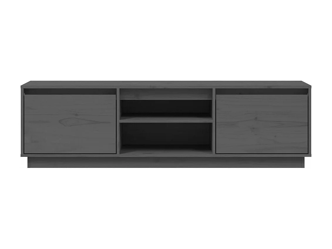 Meuble TV Gris 140x35x40 cm Bois de pin massif