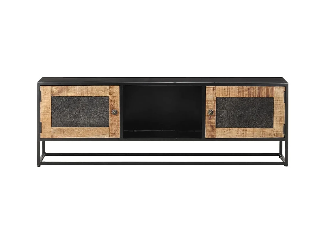 Mueble para TV de madera maciza de mango rugosa 120x30x40 cm