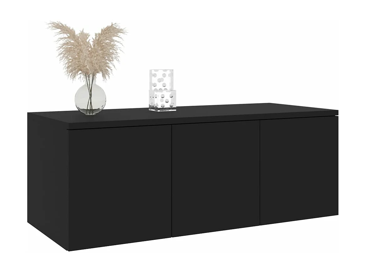 Meuble TV Noir 80x34x30 cm Aggloméré