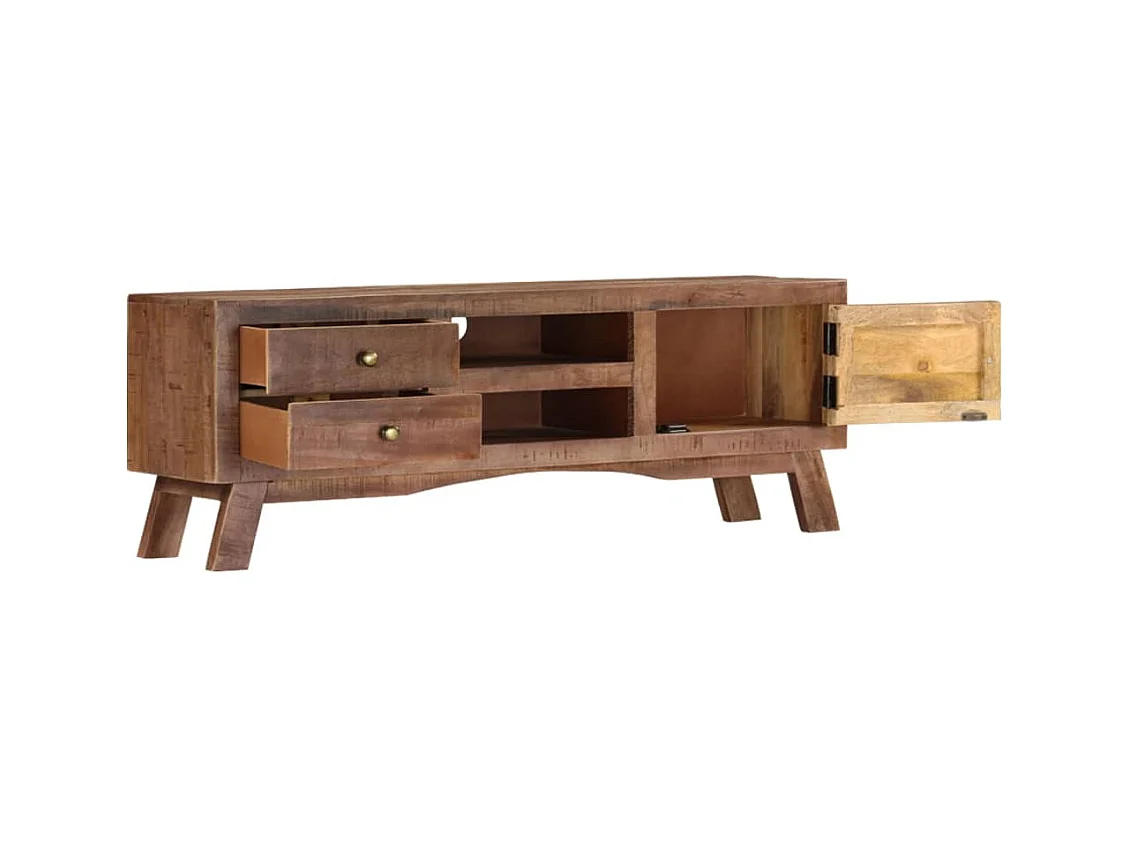 Mueble para TV de madera maciza de mango rugosa 110x30x40 cm