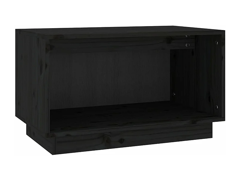 Mueble de TV de madera maciza de pino negro 60x35x35 cm