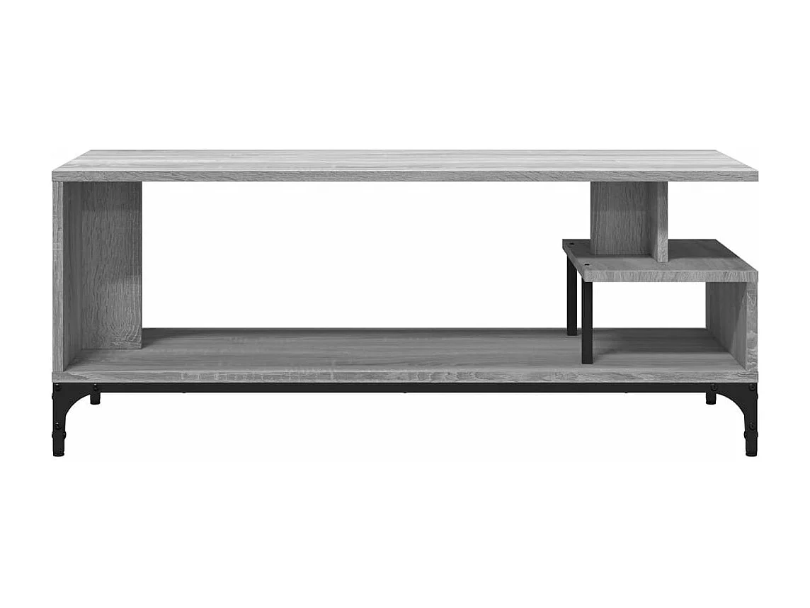 Tv-meubel 102x40x41 cm hout en gepoedercoat staal grijs sonoma