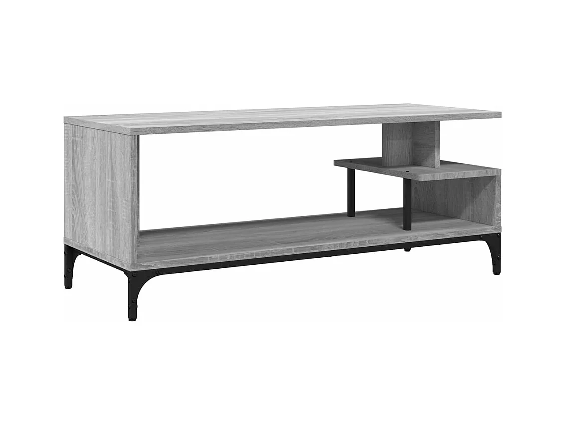 Mueble de TV madera de ingeniería y acero roble 102x40x41 cm