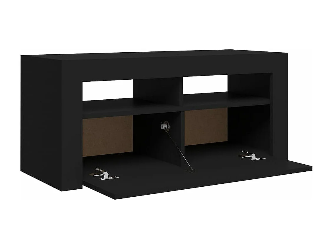 Tv-meubel met LED-verlichting 90x35x40 cm zwart