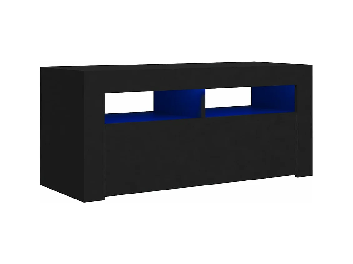 Meuble TV avec lumières LED noir 90x35x40 cm
