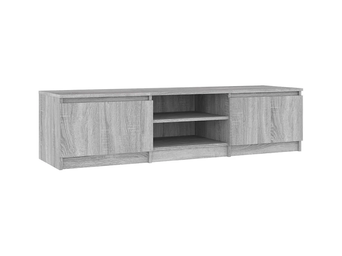Mueble de TV madera contrachapada gris Sonoma 140x40x35,5 cm