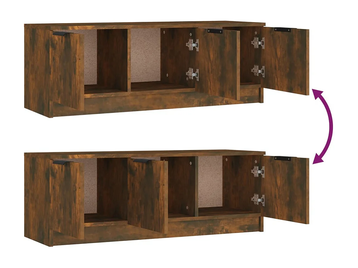 Tv-meubel 102x35x36,5 cm bewerkt hout gerookt eikenkleurig