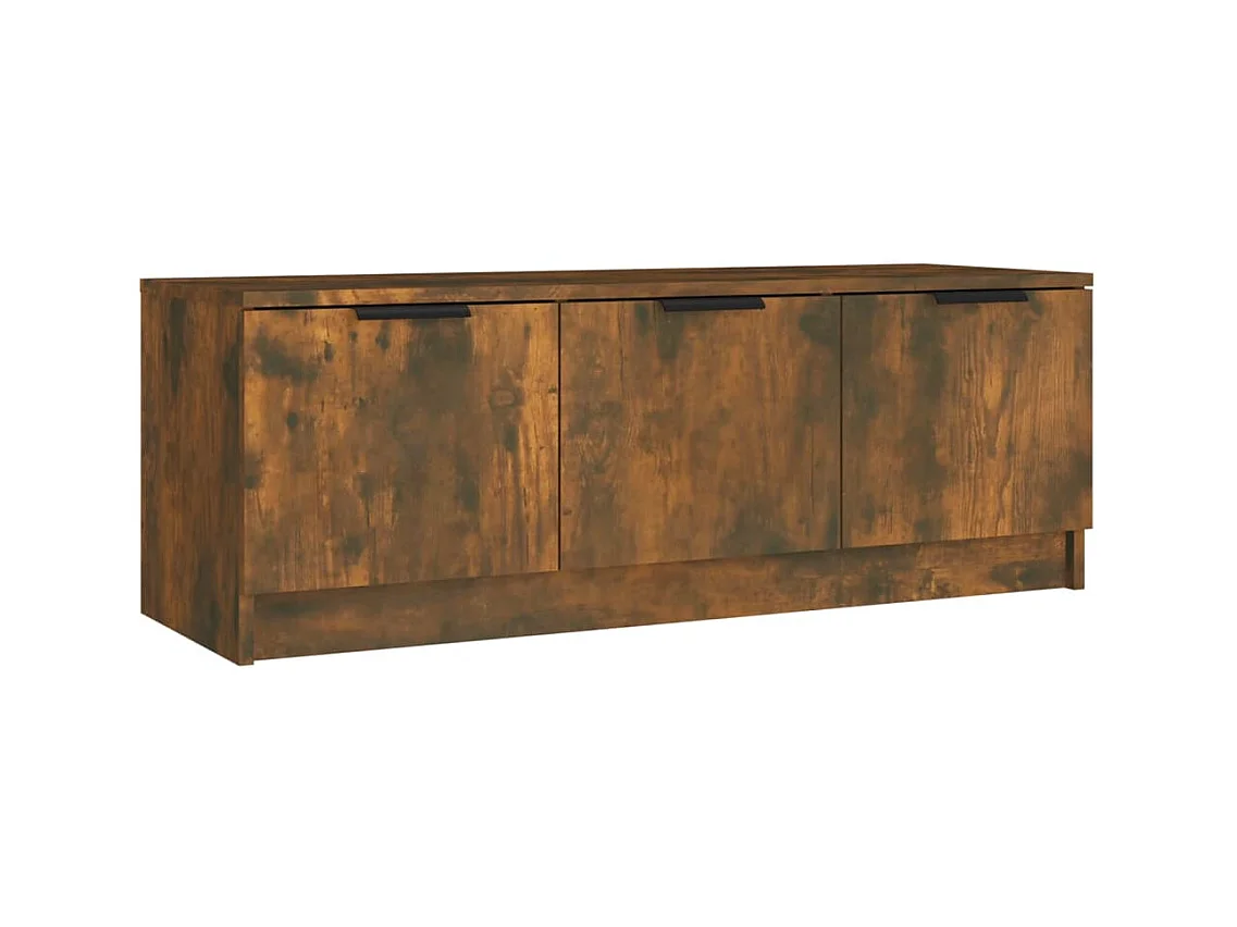 Mueble de TV madera contrachapada roble ahumado 102x35x36,5 cm