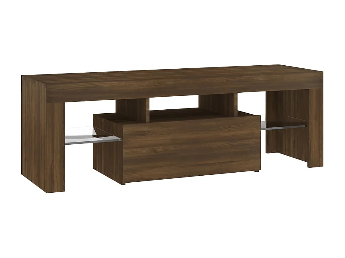 Meuble TV avec lumières LED chêne marron 120x35x40 cm