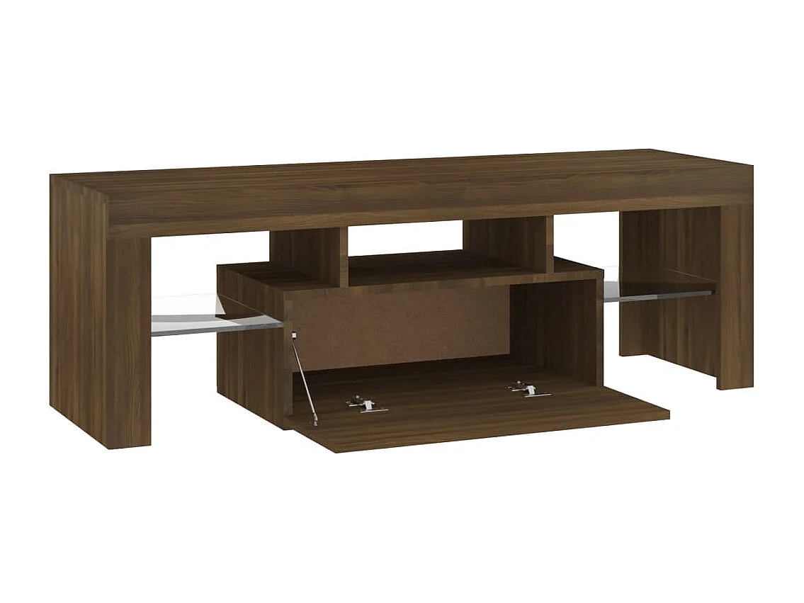 Meuble TV avec lumières LED chêne marron 120x35x40 cm