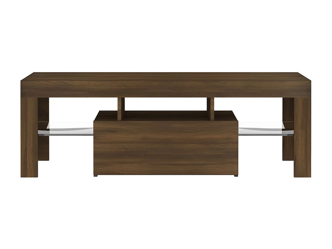 Meuble TV avec lumières LED chêne marron 120x35x40 cm