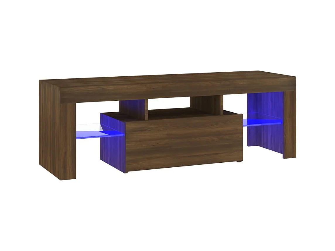 Meuble TV avec lumières LED chêne marron 120x35x40 cm